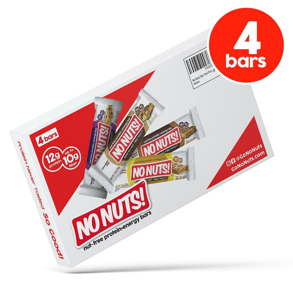 No Nuts! 4-Pack Sampler - Chocolate Chip, Cinnamon Roll, Blueberry & Vanilla and Caramel Mocha - No Nuts! Nut-Free Snacks