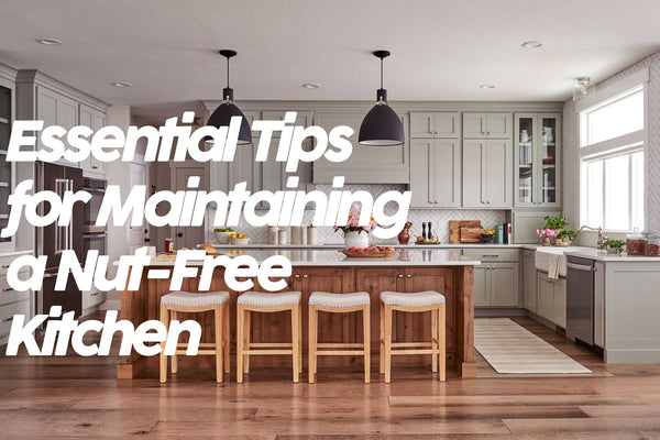 Modern nut-free kitchen with fresh produce, wooden accents, and allergy-friendly decor.