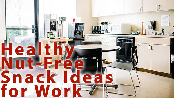 Office kitchen with table and chairs promoting healthy nut-free snack ideas for work