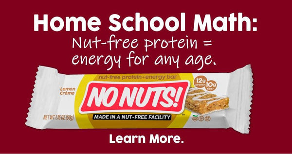 No Nuts lemon crème nut-free snack bar with protein, nut-free, school-safe, allergy-friendly