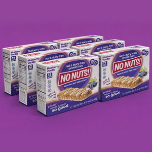 No Nuts! Blueberry Vanilla wholesale 72-bar case - 6 boxes of 12, nut-free dairy-free protein bars
