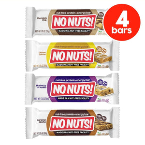 No Nuts! 4-Pack Sampler - Chocolate Chip, Lemon Creme, Blueberry & Vanilla and Caramel Mocha - No Nuts! Nut-Free Snacks