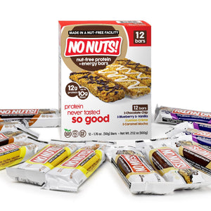 ¡Sin frutos secos! Paquete variado de barritas proteicas